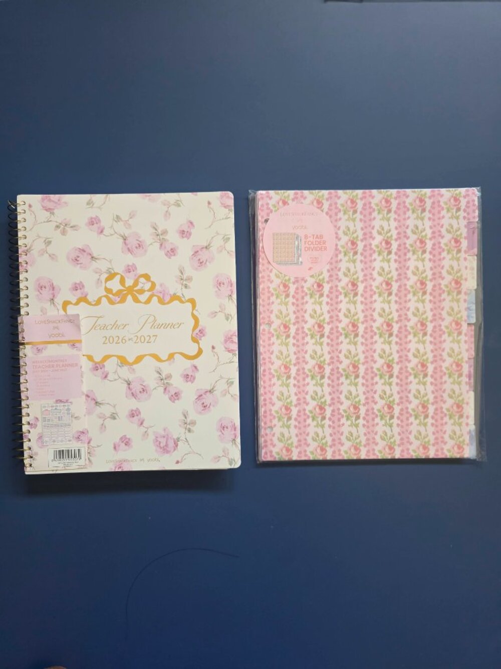 LoveShackFancy x Target Yoobi Ribbon Rosa Monthly Weekly Teacher Planner divider